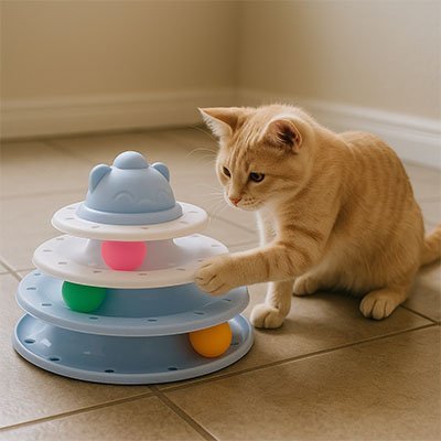 jouet pour chat beige