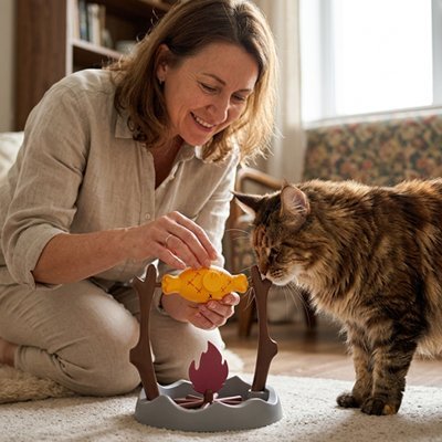 jouet pour chat avec femme