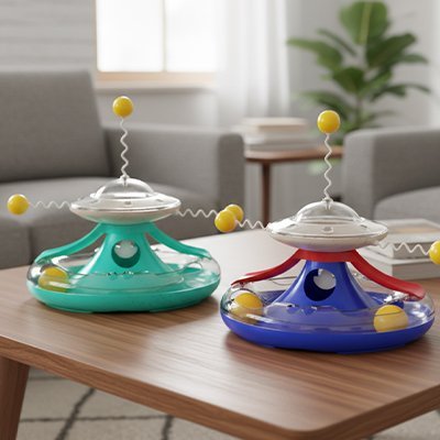 jouet pour chat balljoy sur table