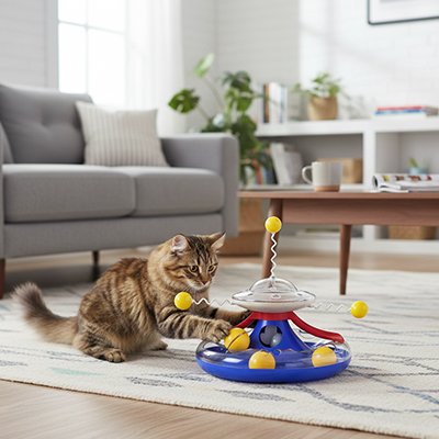 jouet pour chat bleu