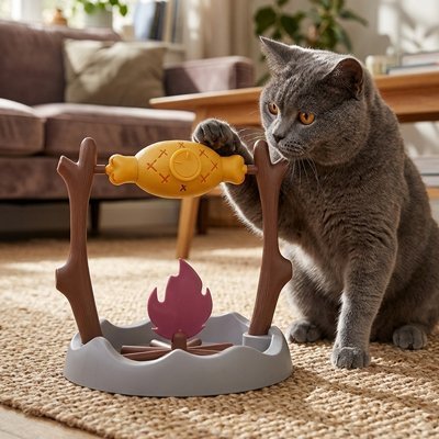 jouet pour chat gris